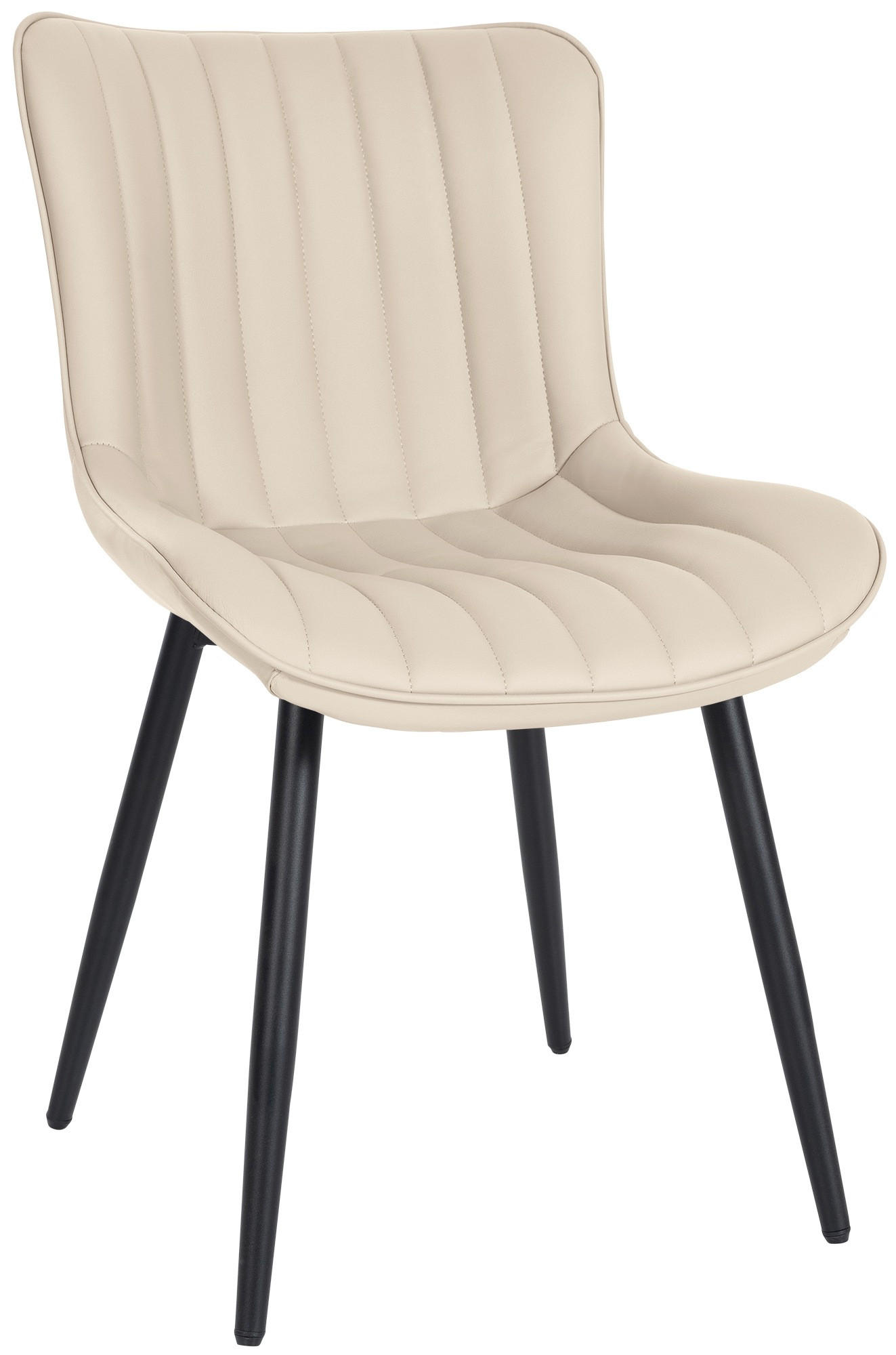 STUHL Lederlook creme - Creme/Schwarz, Textil/Metall (50/81/61cm) - CLP