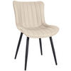 STUHL Lederlook creme - Creme/Schwarz, Textil/Metall (50/81/61cm) - CLP
