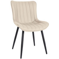 STUHL Lederlook creme - Creme/Schwarz, Textil/Metall (50/81/61cm) - CLP