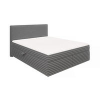 BOXBETT Roma 160/200 cm Dunkelgrau Plüschcord - Dunkelgrau/Schwarz, Holz/Kunststoff (160/200cm) - S-Style Möbel