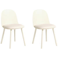 SCAUN DE BUCĂTĂRIE set de 2 piele ecologică bej deschis Ankeny - bej, material plastic (46/80/48cm) - Beliani