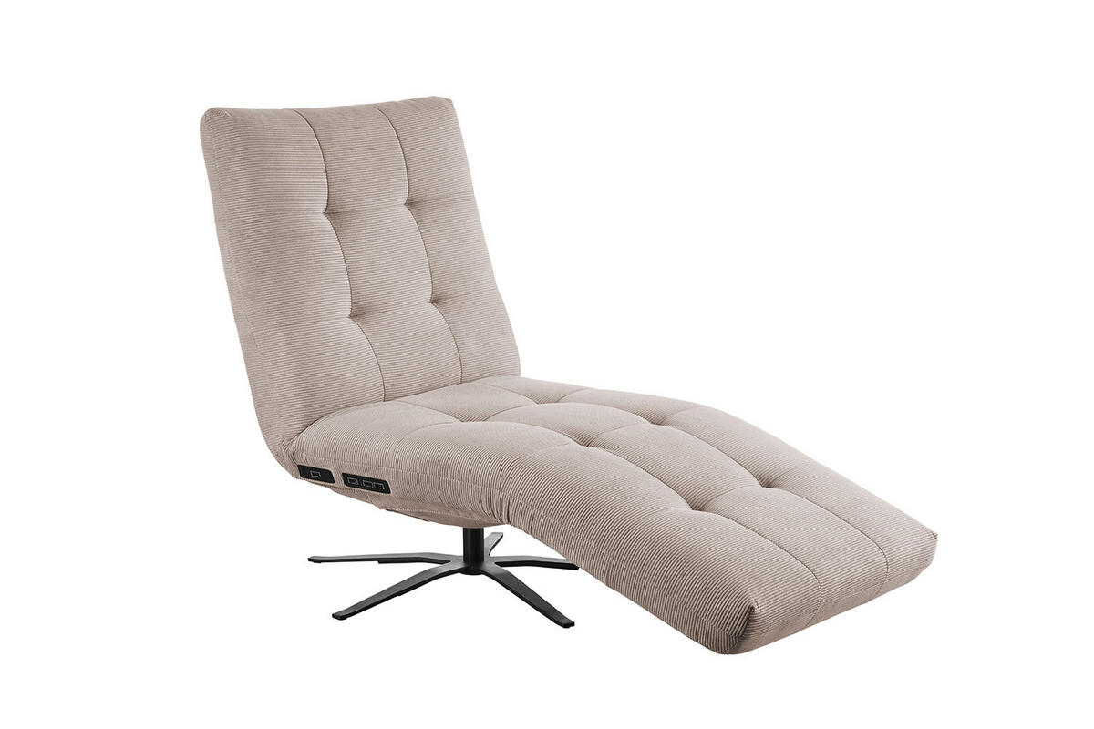 RELAXLIEGE LETICIA Beige Cord - Beige/Schwarz, Textil/Metall (82/115/156cm) - KAWOLA