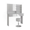 SCHMINKTISCH Azur Weiß 120 cm mit Hocker - Weiß Hochglanz/Weiß, Holzwerkstoff (120/83.5/40cm) - Vicco