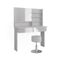 SCHMINKTISCH Azur Weiß 120 cm mit Hocker - Weiß Hochglanz/Weiß, Holzwerkstoff (120/83.5/40cm) - Vicco