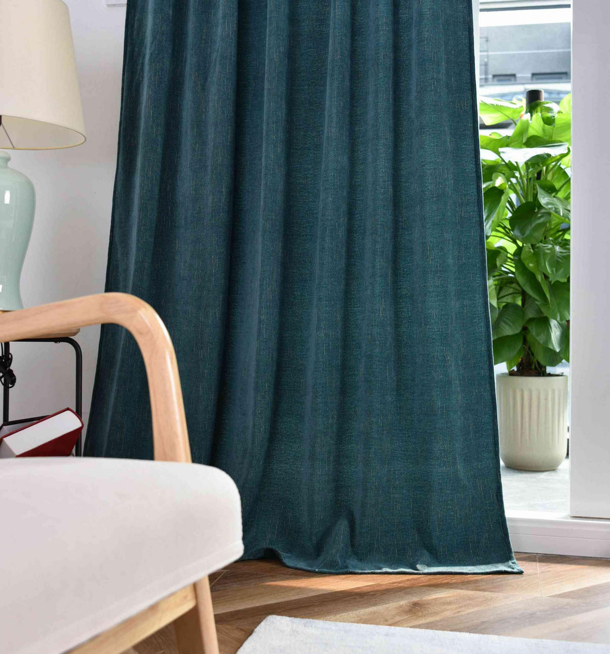 VORHANG 2ER SET HAVANNA HxB 245x135 cm Grün Gold - Türkis, Textil (135/245cm)