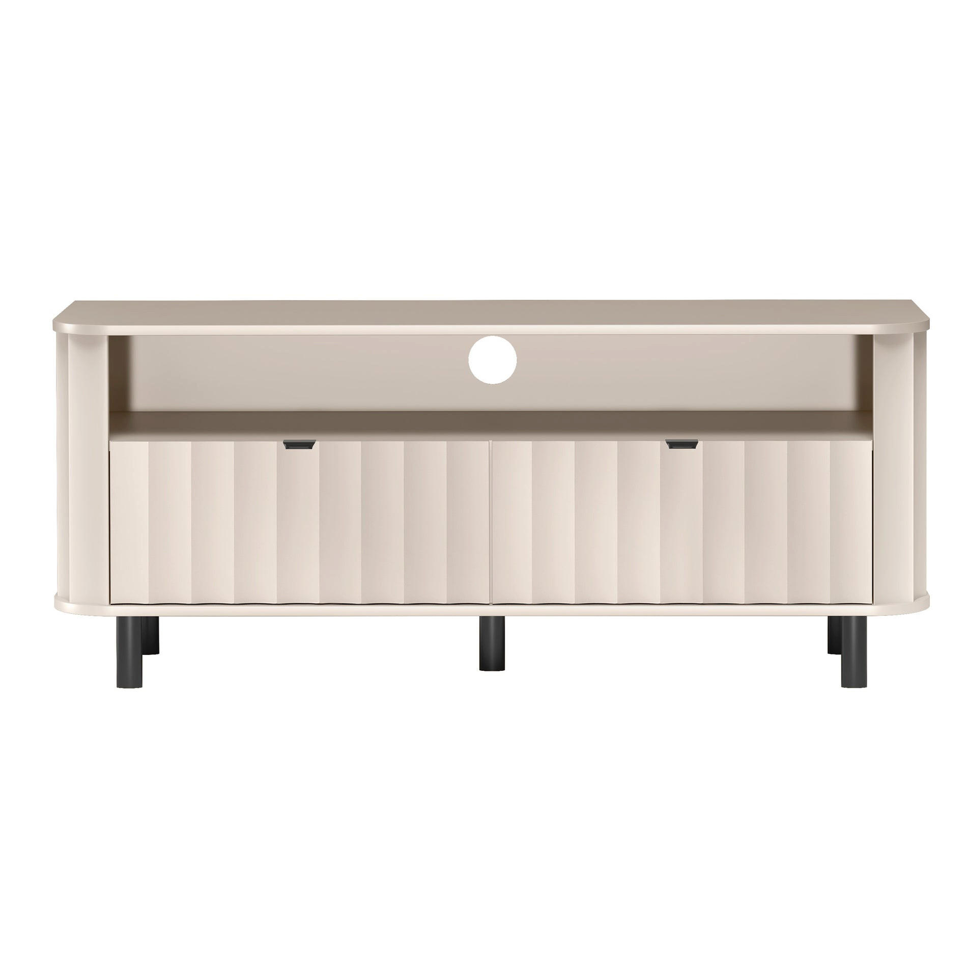 TV stolík Novado kašmírovo sivý 137/57/40 cm - čierna/taupe, kov/kompozitné drevo (137/57/40.5cm) - Selsey