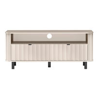 TV stolek Novado kašmírově šedý 137/57/40 cm - černá/šedohnědá, kov/kompozitní dřevo (137/57/40.5cm) - Selsey