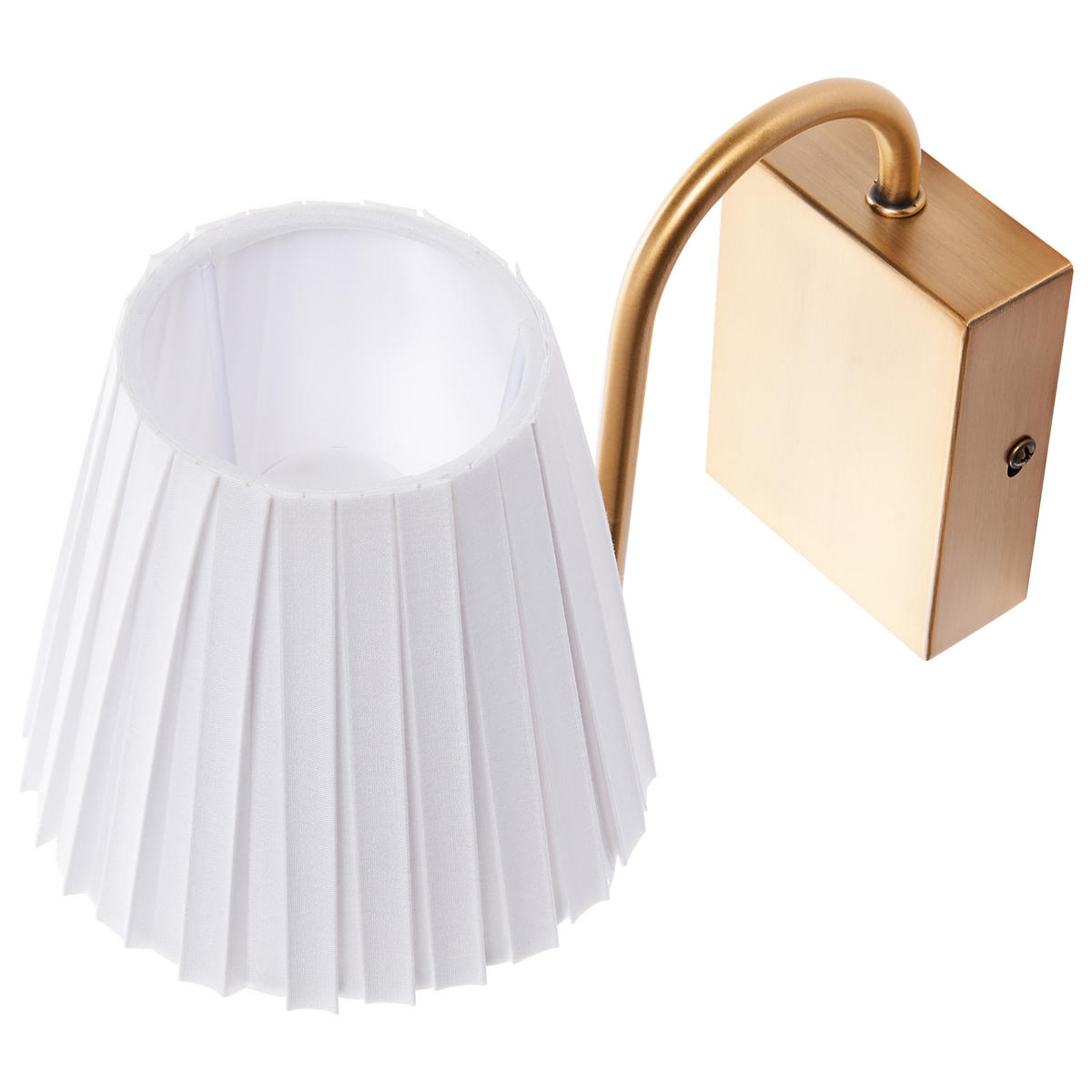 WANDLAMPE 2er Set Weiß/Gold Tolka - Goldfarben/Weiß, Metall (24/21/14cm) - Beliani