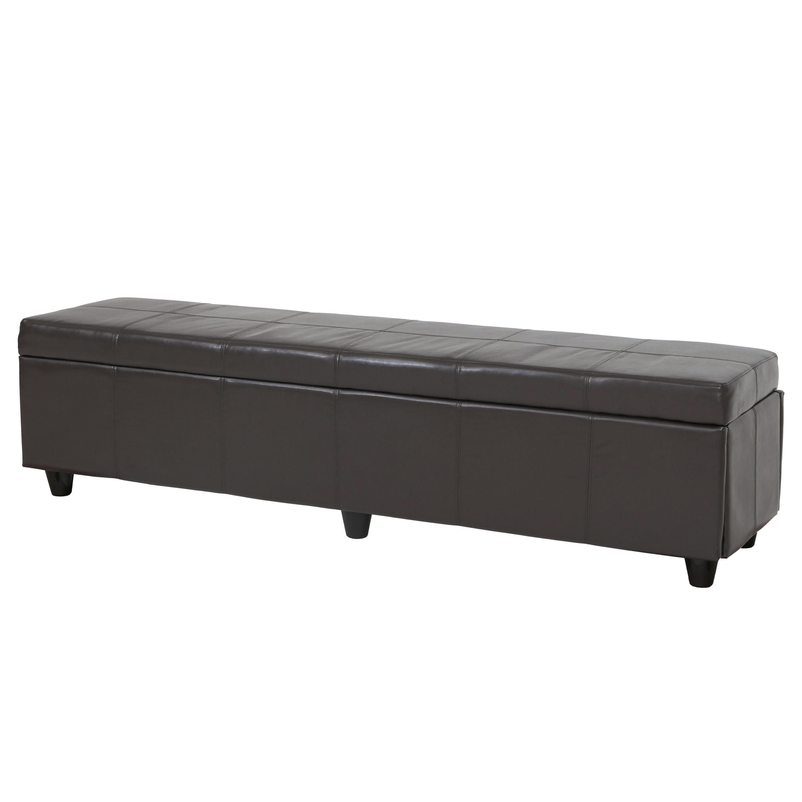 SITZBANK MIT AUFBEWAHRUNG XXL Braun - Braun, Leder (180/45/45cm) - Jamb