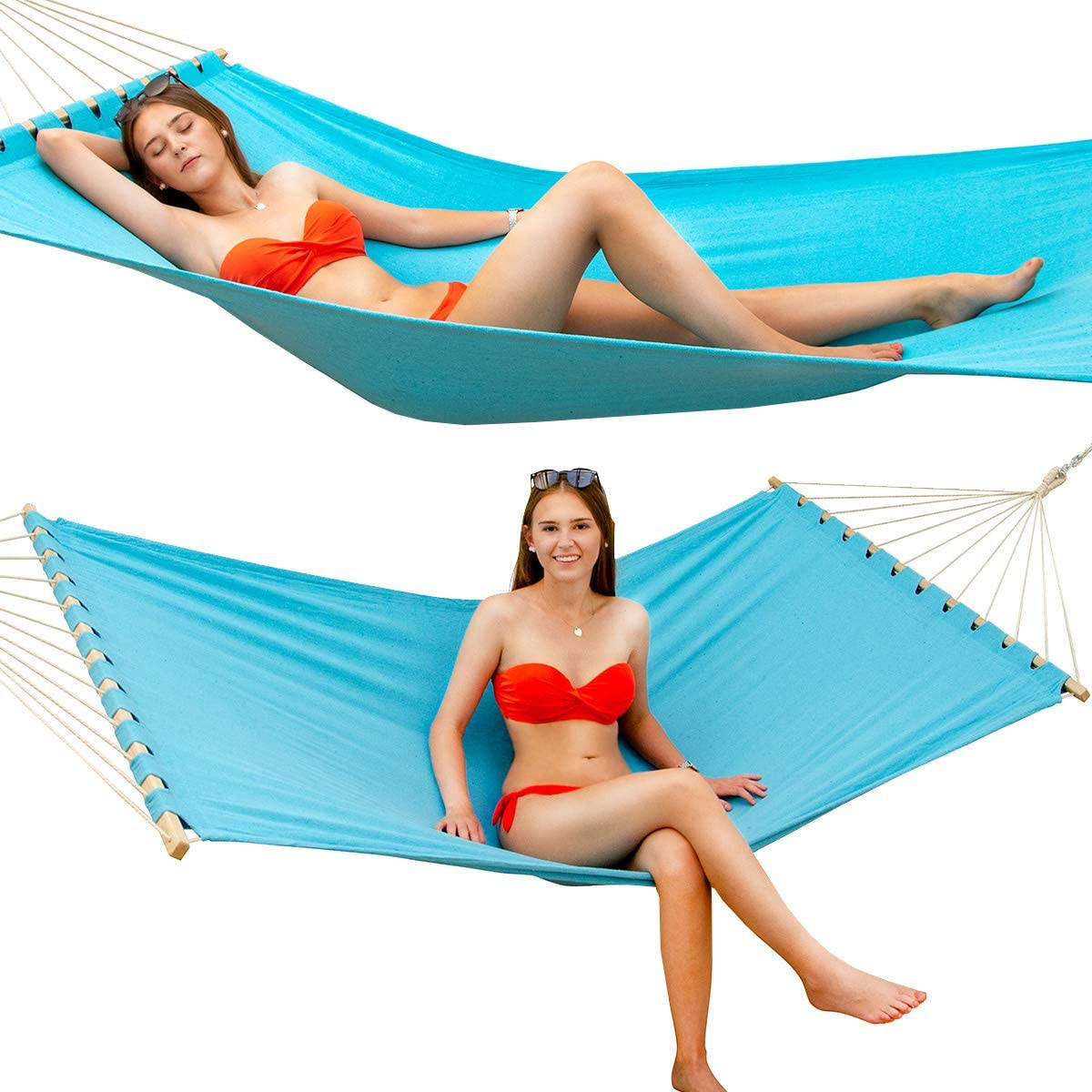 XXL-HÄNGEMATTE für 2 Personen bis 150kg, 200/120 cm, blau - Blau, Textil (120/2.5/200cm) - Amanka