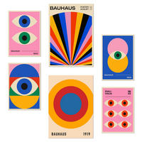 POSTER Set Mit 6 Geometrische Bauhaus Formen Und Augen A3 & A4 Rahmenlos - Klar, Papier (29/3cm) - Nacnic