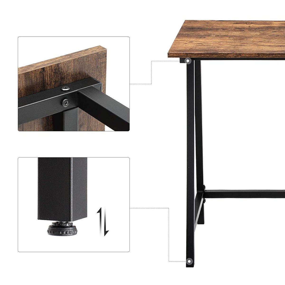 SCHREIBTISCH, braun/schwarz - Braun, Holzwerkstoff (50/100/75cm) - A2A Home