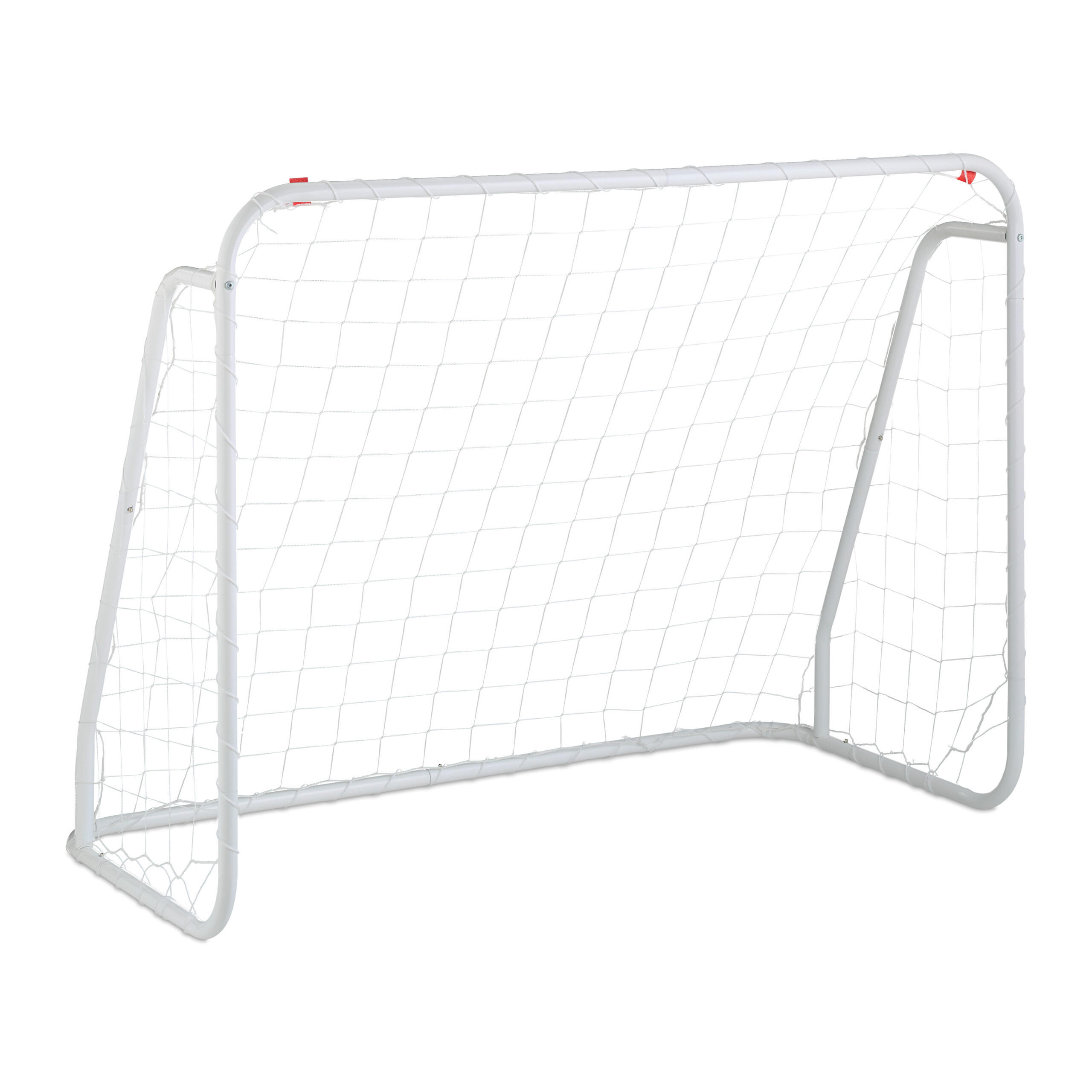 FUSSBALLTOR - Weiß, Kunststoff/Metall (124/61cm) - Relaxdays