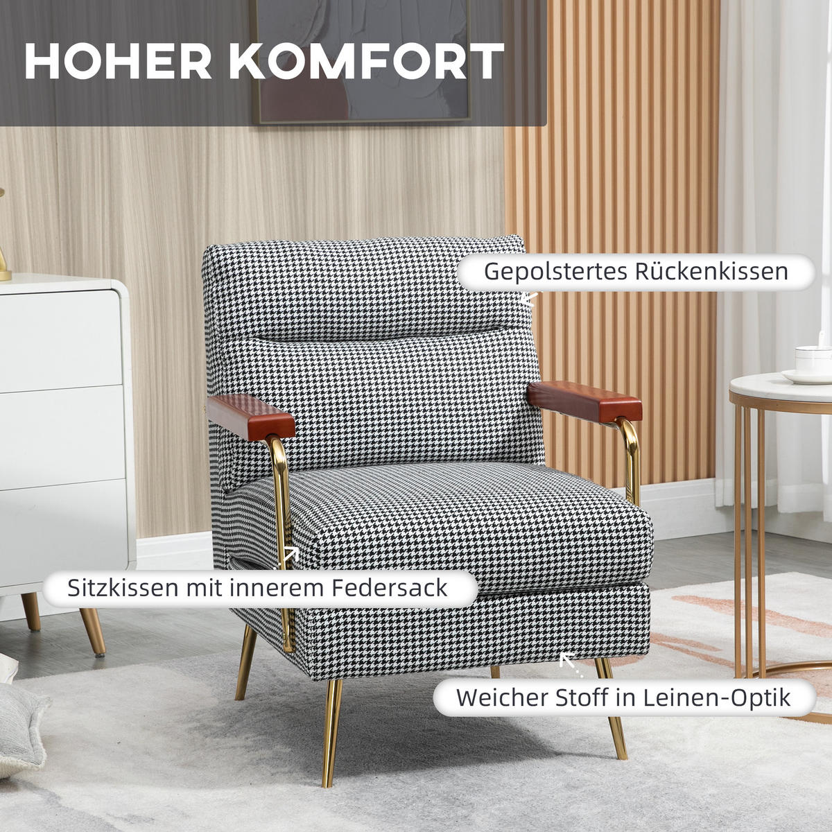 OHRENSESSEL, Relaxsessel, Polstersessel - Multicolor, Kunststoff (81.5/87.5/72cm) - HOMCOM