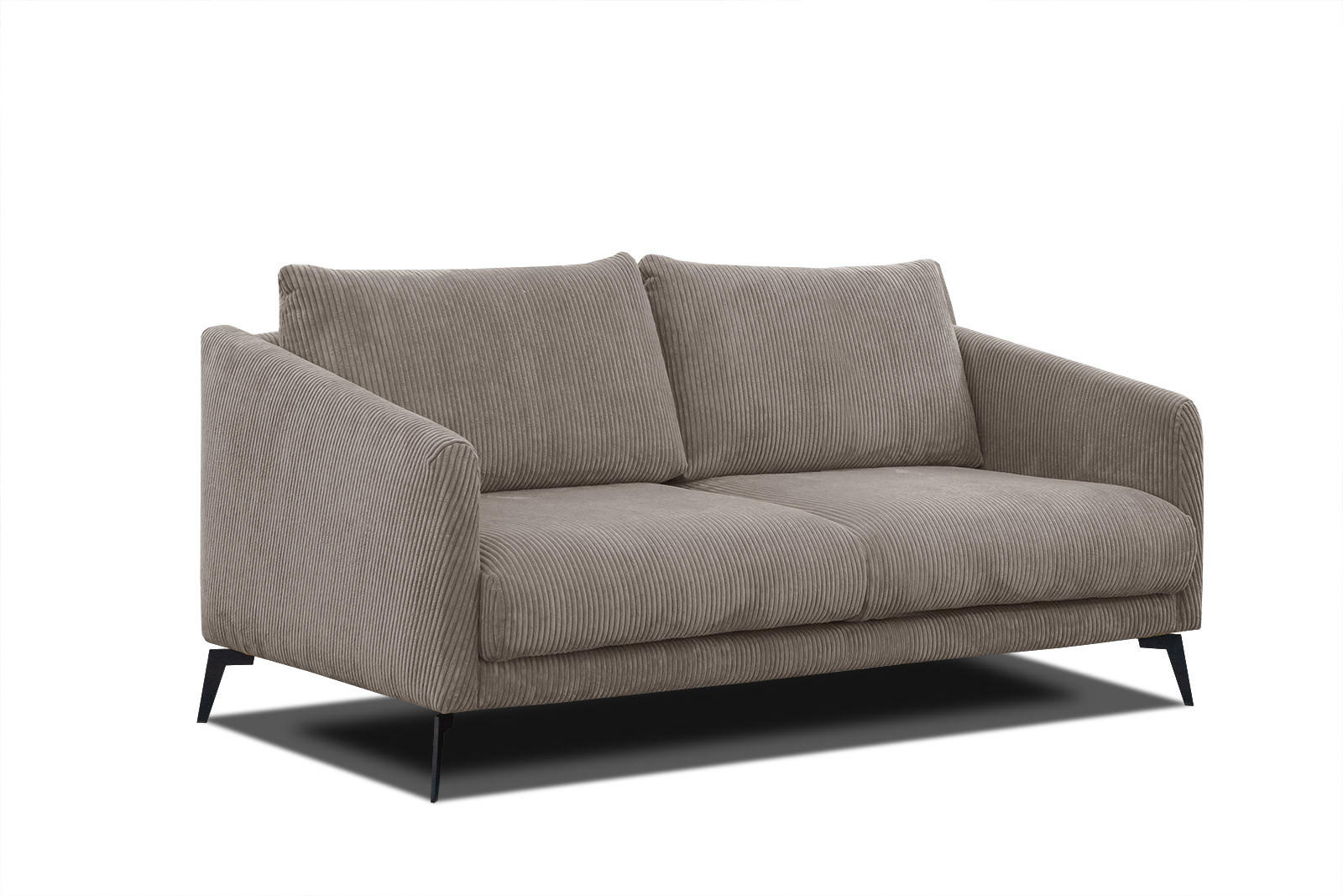 SOFA VILT 2,5-Sitzer, taupe - Taupe/Schwarz, Holzwerkstoff/Kunststoff (202/89/94cm) - Courtois Laville