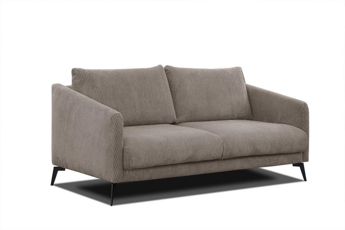 SOFA VILT 2,5-Sitzer, taupe - Taupe/Schwarz, Holzwerkstoff/Kunststoff (202/89/94cm) - Courtois Laville
