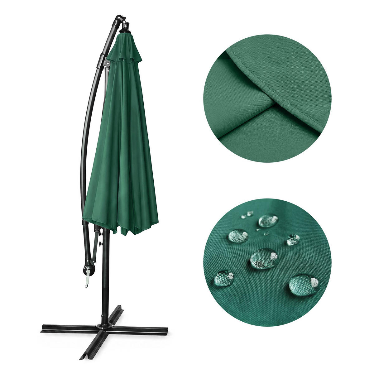 SONNENSCHRIM Grün 245/300 cm - Schwarz/Grün, Metall (300/300cm) - Akord