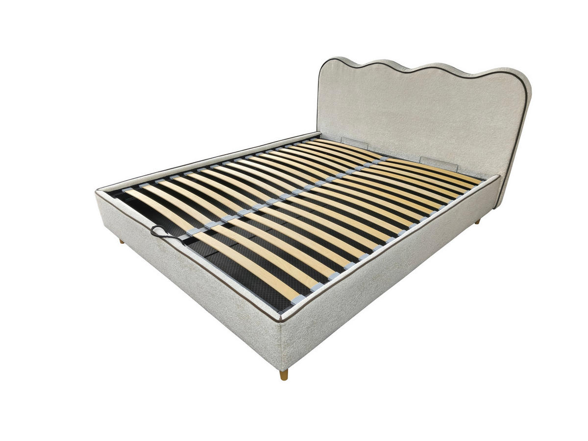 POLSTERBETT COCO 160x200 cm Beige mit Bettkasten Bonellmatratze H3 - Beige, Textil (160/200cm) - KS Home Concept