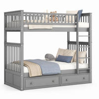ETAGENBETT 90/200 mit Schubladen und umbaubarer Funktion in Grau - Grau, Holz/Holzwerkstoff (90/200cm) - EVRYAE