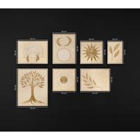 GEMÄLDE Leuchten der Natur Schattenfugenrahmen Beige 7-teilig - Beige, Holz (120/80cm) - YS-art gallery