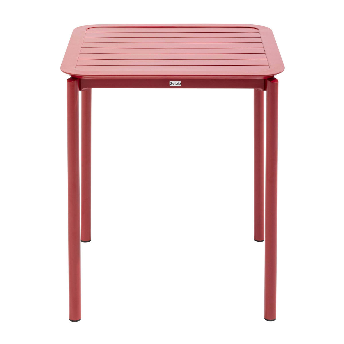 GARTENTISCH quadratisch, Rot - Rot, Metall (70/70/75cm) - Oviala