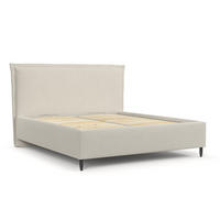 POLSTERBETT Cape Cod Beige 140/200 cm im Chenille-Stoff - Beige/Schwarz, Holz/Holzwerkstoff (140/200cm) - Maison de Reve