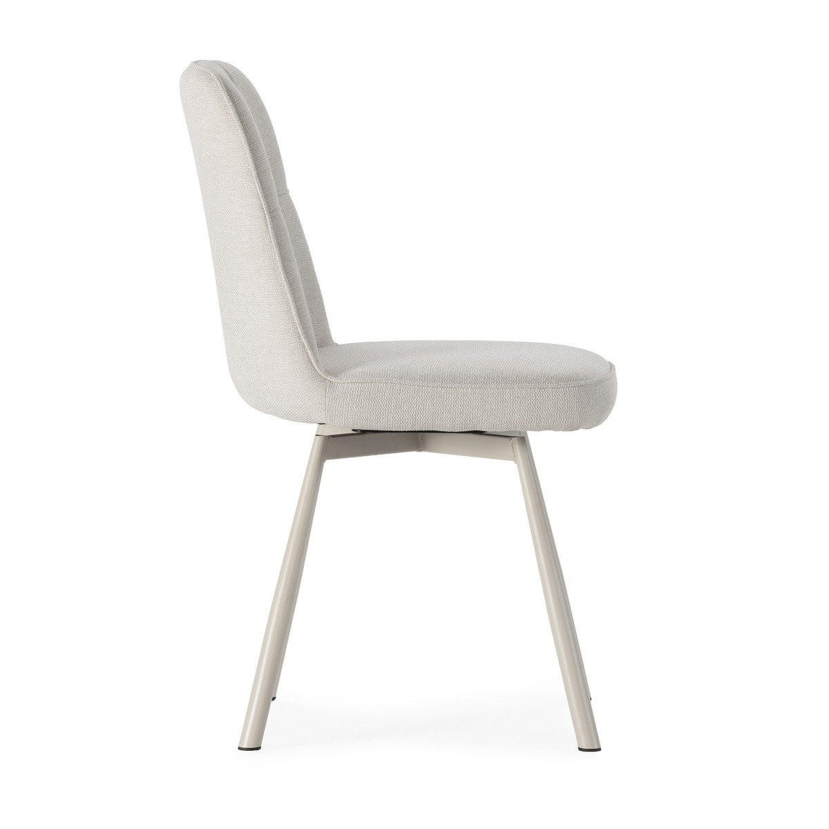 ESSZIMMERSTÜHLE 4er Set 56/46/49,5 cm - Creme, Textil (56/49.5/46cm) - Calicosy
