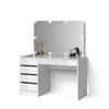 SCHMINKTISCH Imola Weiß 120 cm mit LED Beleuchtung - Weiß, Holzwerkstoff (120/75/55cm) - Livinity®