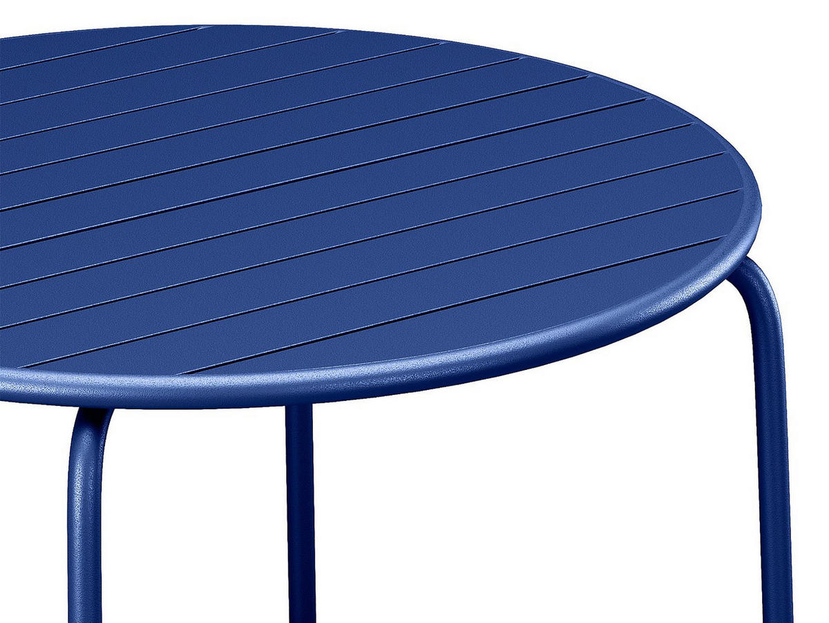 GARTENTISCH - 6 -Sitzer - Stahl - marineblau - MIRMANDE - Blau, Metall (130/130/74cm) - Vente-Unique