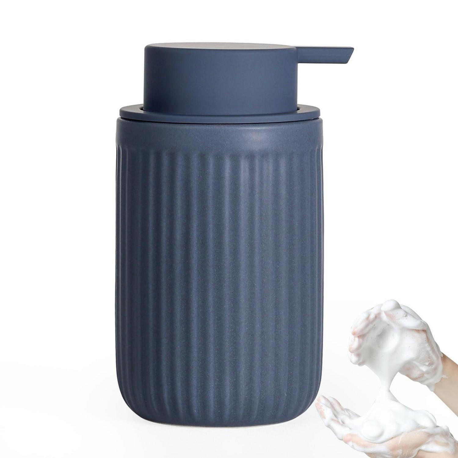 SCHAUMSEIFENSPENDER Keramik Matt Blau 350 ml - Blau, Keramik (7.5/14.5/7.5cm)