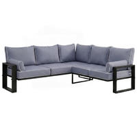 ROHOVÝ díl pohovky Verdino 2R2 s kovovým rámem 215 cm, modrošedý - šedohnědá, kov (215/90/228cm) - Beautysofa