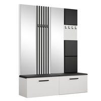 GARDEROBENSCHRANK MODULO 161,2/204/40 cm Modern Garderobe-Set Weiß - Schwarz/Weiß, Holzwerkstoff (161.2/204/40cm) - MASSENO