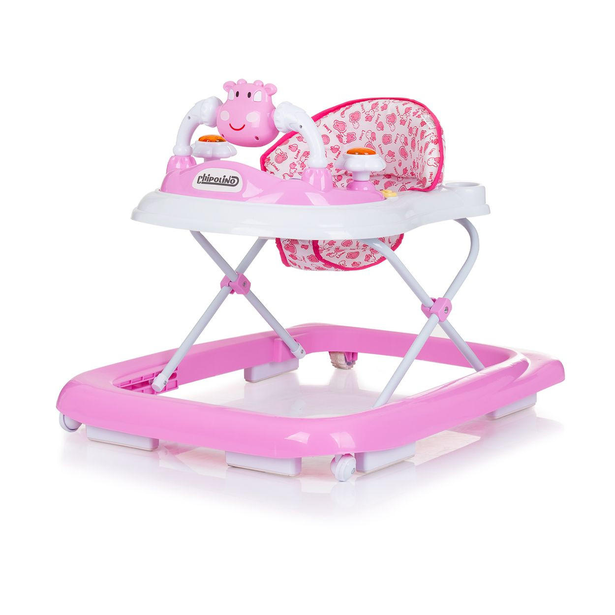 LAUFLERNHILFE Little Cow rosa Stopper Höhenverstellbar Musik Licht - Rosa, Kunststoff (63/58/74cm) - Chipolino