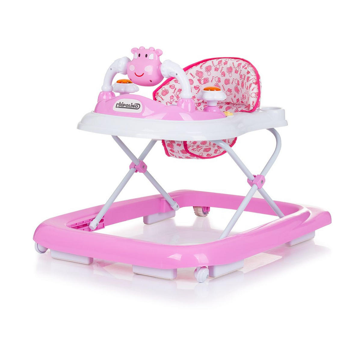 LAUFLERNHILFE Little Cow rosa Stopper Höhenverstellbar Musik Licht - Rosa, Kunststoff (63/58/74cm) - Chipolino