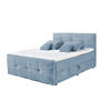 BOXBETT mit 9‑Zonen-Tonnentaschenfederkern-Matratze, HR-30-Topper, Bettkasten - Blau/Schwarz, Holz/Kunststoff (160/200cm) - ed exciting design