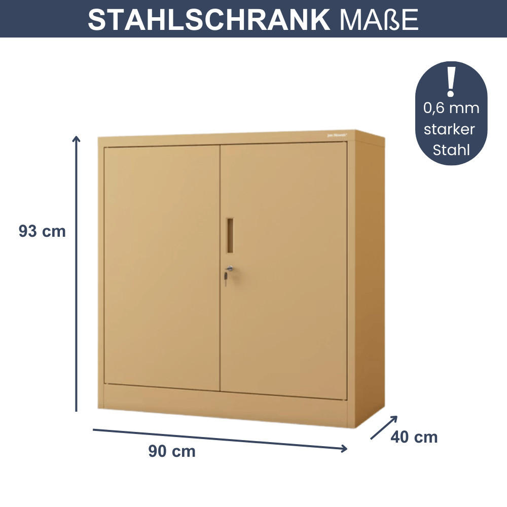 Thumbnail - Deluke Aktenschrank, Beige, Metall, Rechteckig, 90x93x40 cm, Arbeitszimmer, Aktenschränke