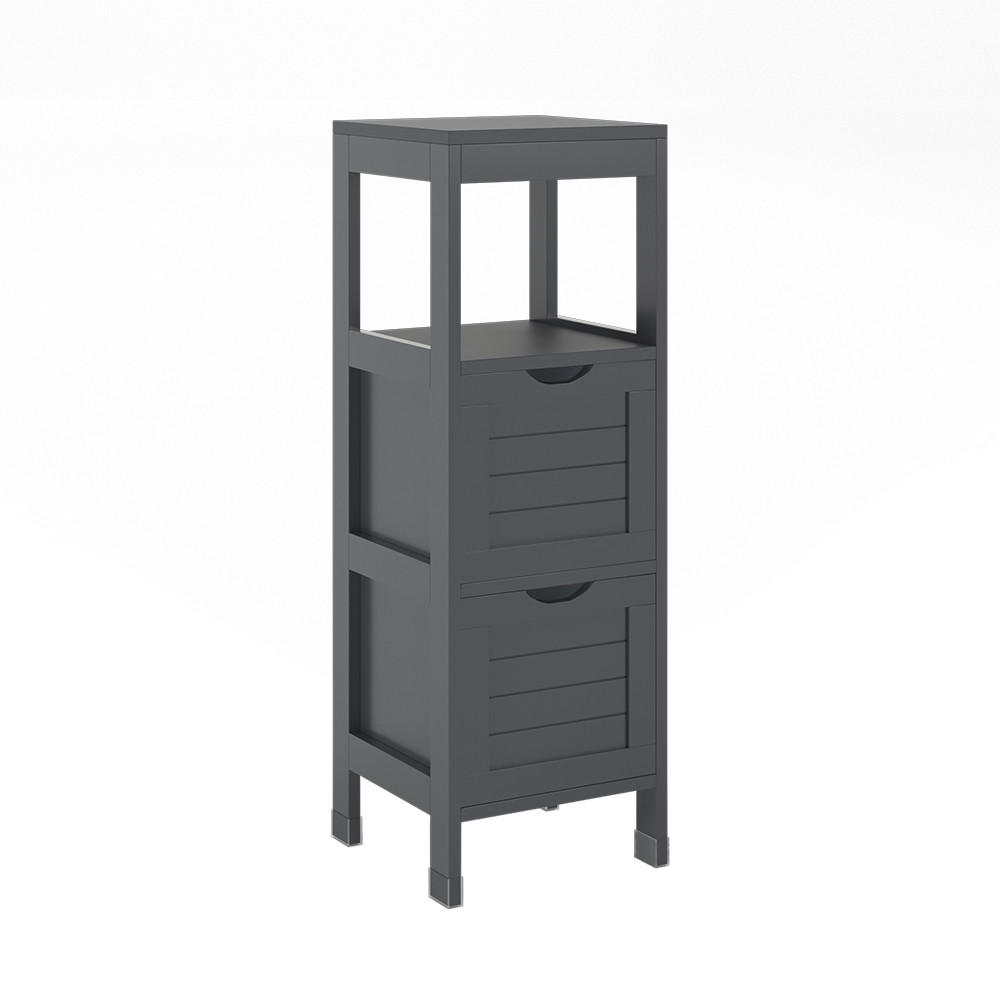 MIDISCHRANK Vilda Grau 30 x 89 cm mit 2 Schubkästen - Grau, Holzwerkstoff (30/89/30cm) - Vicco