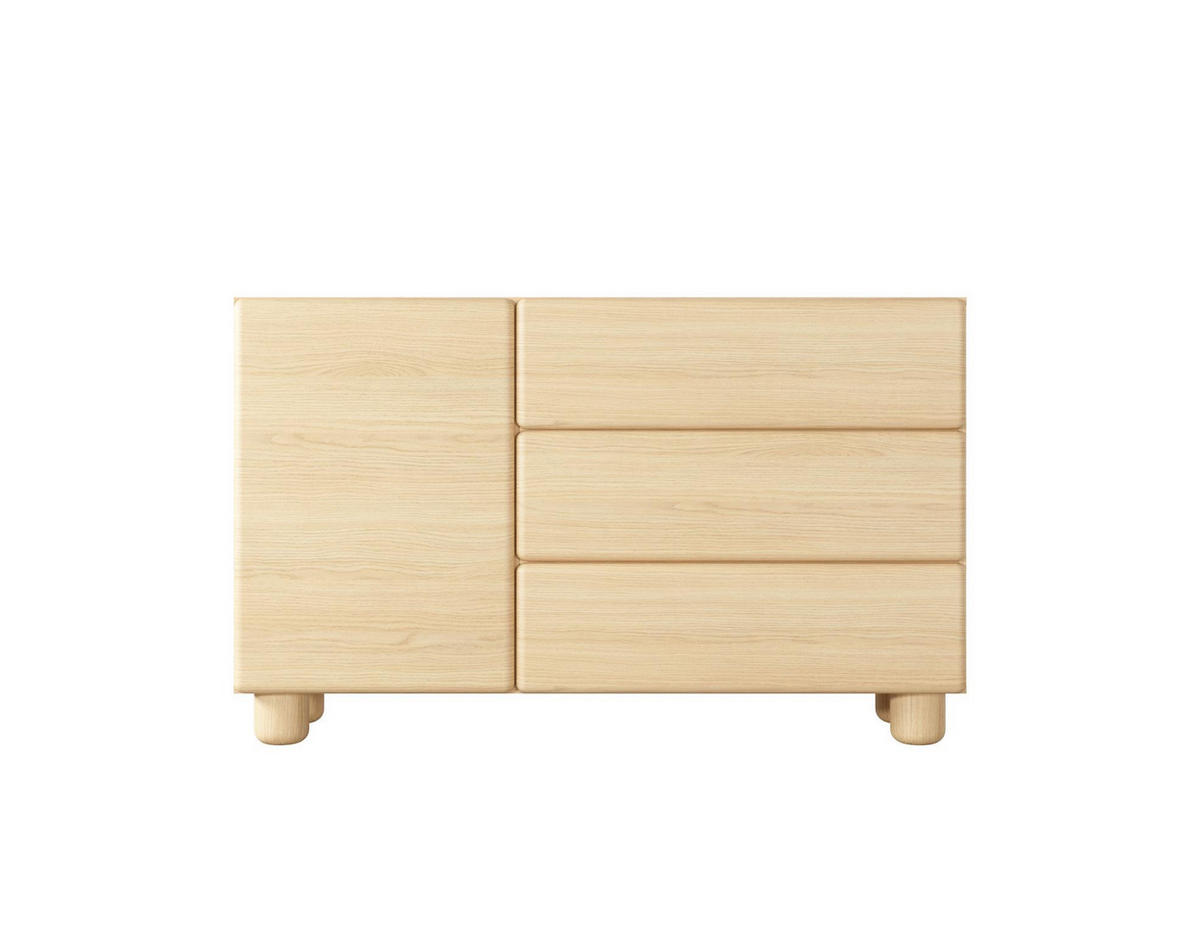 KOMMODE Olmo Vicenza Eiche, eintürige Kommode mit Schubladen - Alteiche, Holzwerkstoff (130/80/38cm) - Bettso