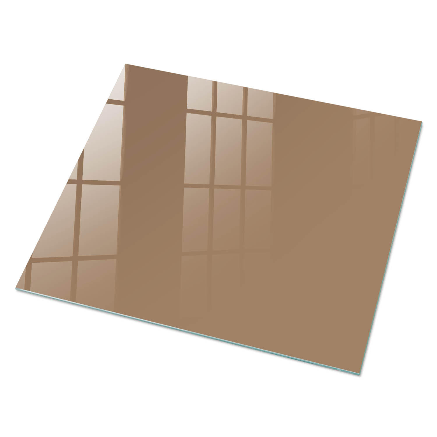 GLASPLATTE 80x60 cm – Warmes Hellbraun - Braun, Glas (0.4/80/60cm) - ArtPrintCave