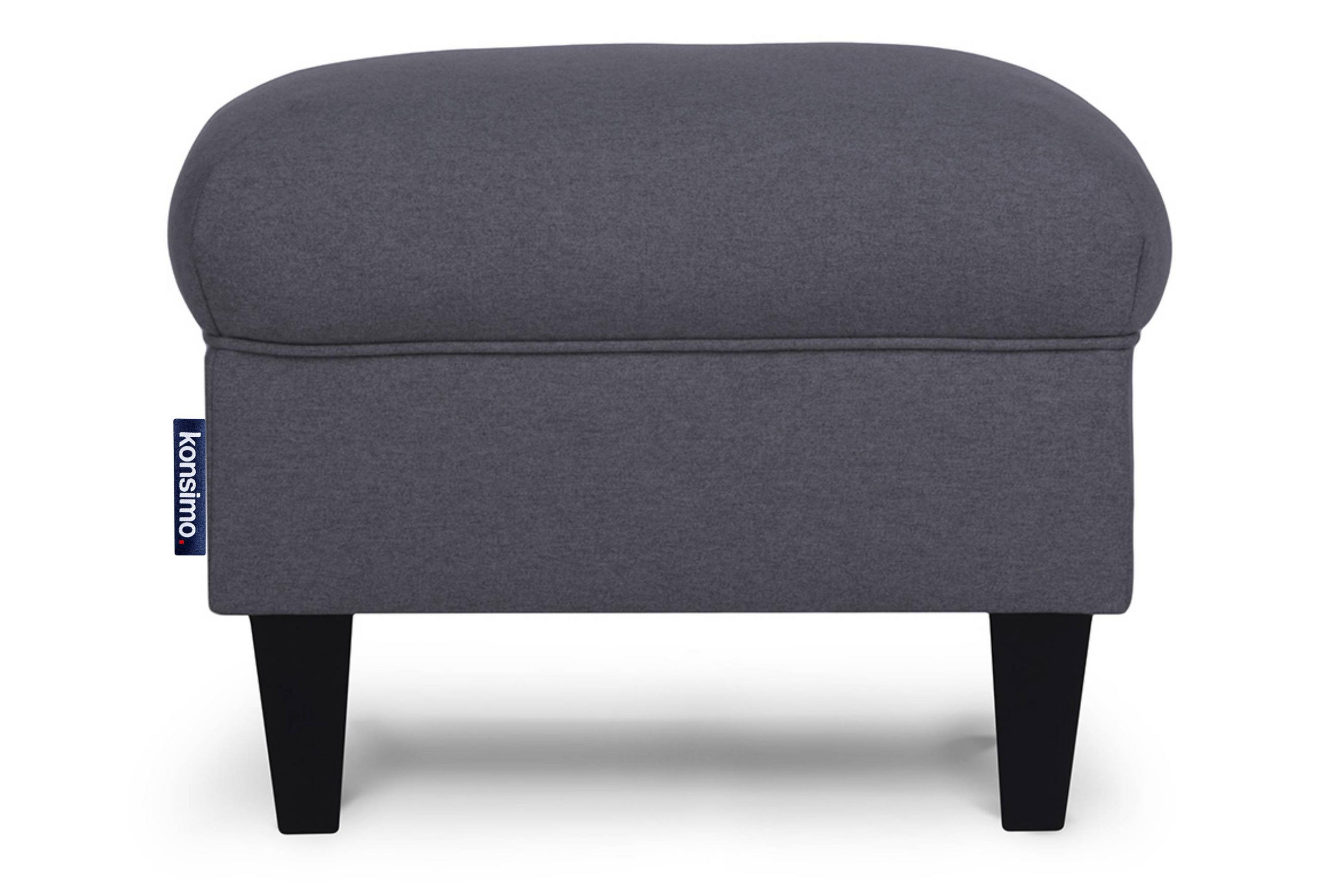SITZHOCKER MILES Pouffe - Schwarz/Grau, Holzwerkstoff/Textil (55/42/40cm) - KONSIMO®