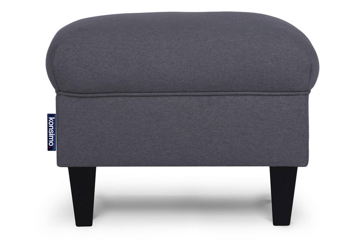 SITZHOCKER MILES Pouffe - Schwarz/Grau, Holzwerkstoff/Textil (55/42/40cm) - KONSIMO®