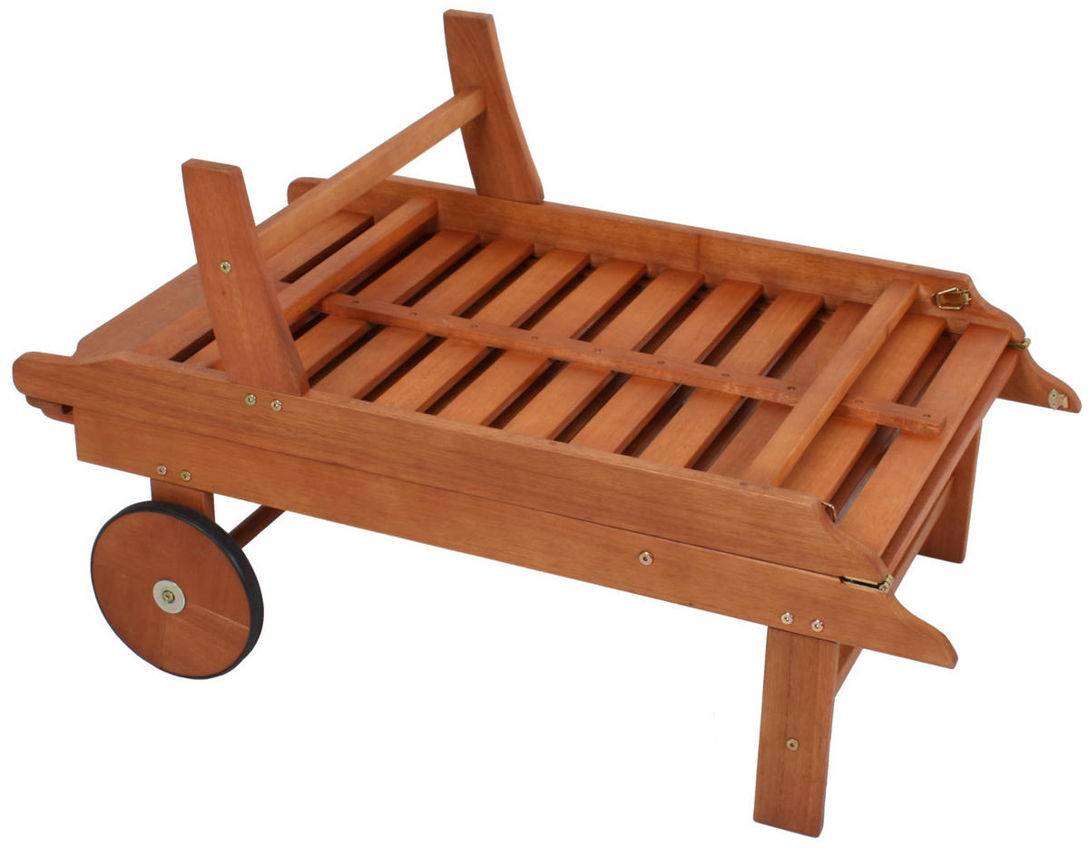 SONNENLIEGE Mike Verstellbar Eukalyptus Gartenliege - Naturfarben, Holz (63/89/197cm) - DELUKE