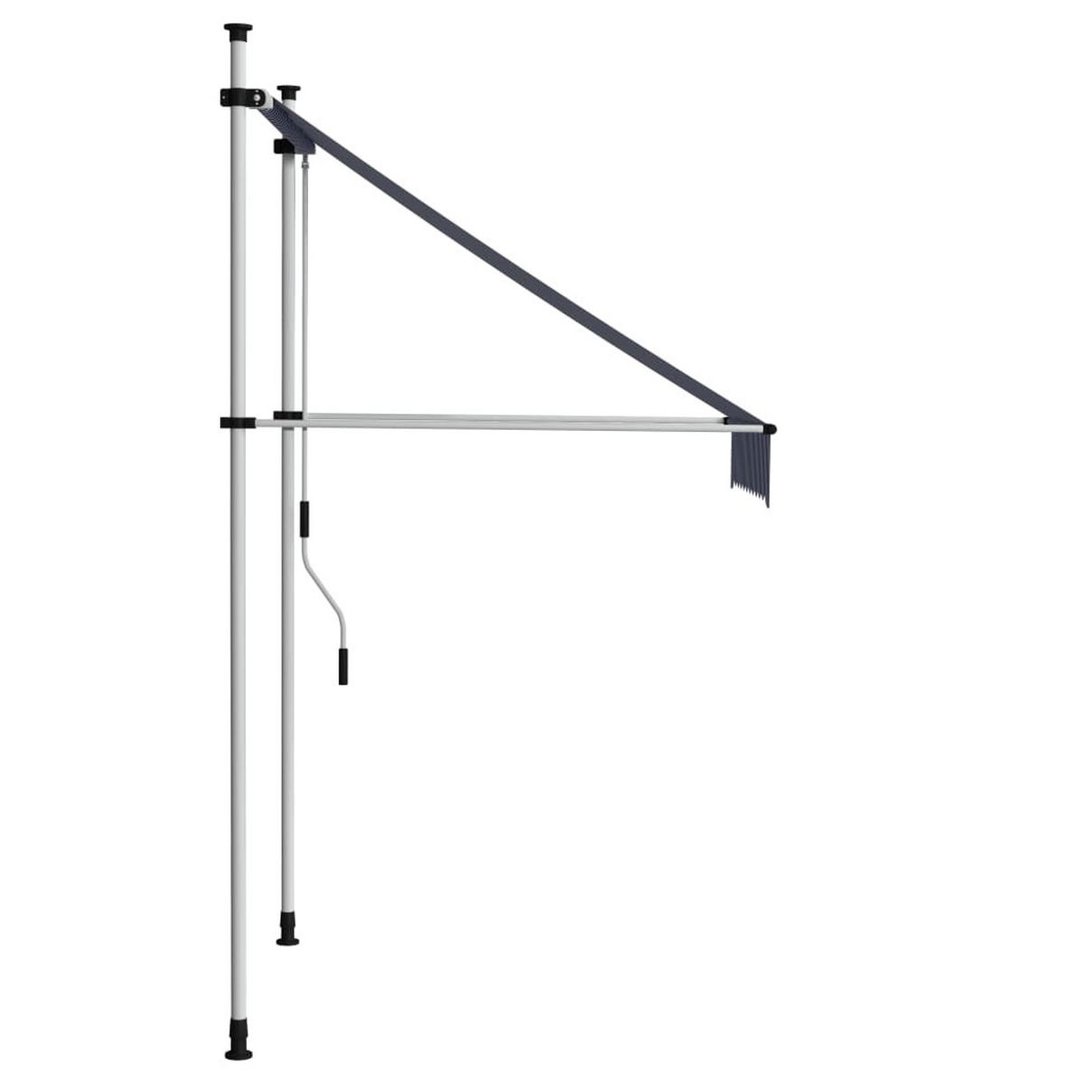 MARKISE Einziehbar Handbetrieben 100 cm Blau/Weiß Gestreift - Blau, Textil (100/1/1cm) - furnicato