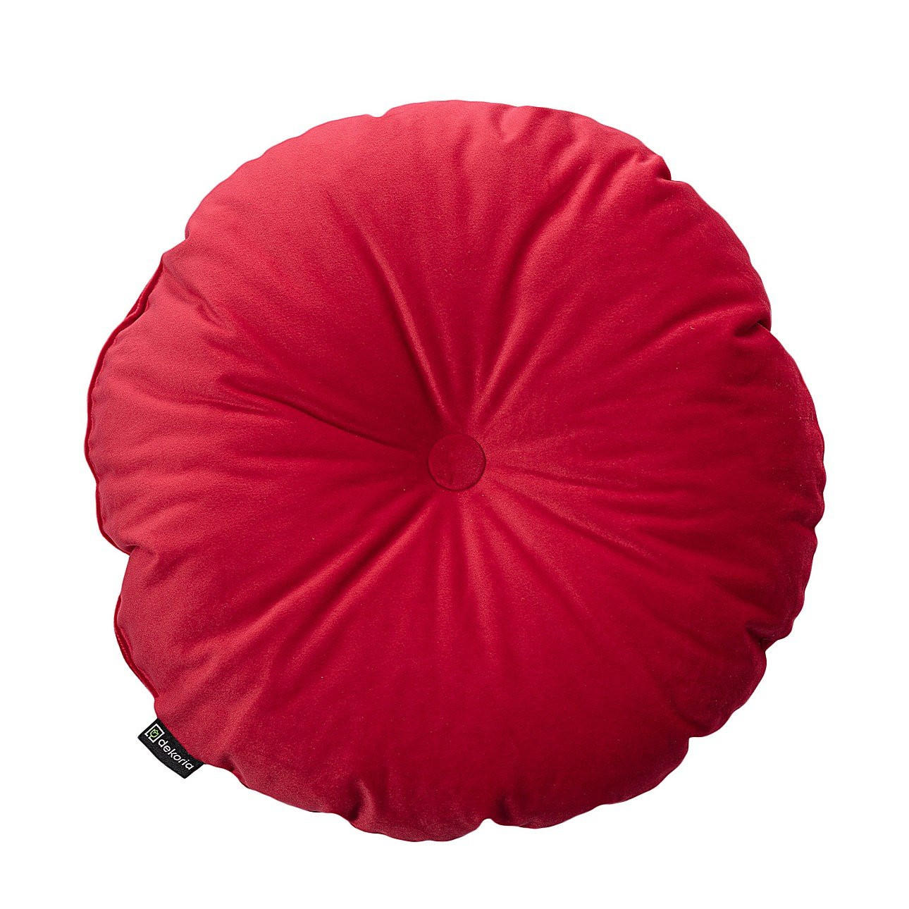 KISSEN Velvet rund, 37cm - Rot, Textil (37cm) - Dekoria