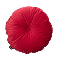 KISSEN Velvet rund, 37cm - Rot, Textil (37cm) - Dekoria