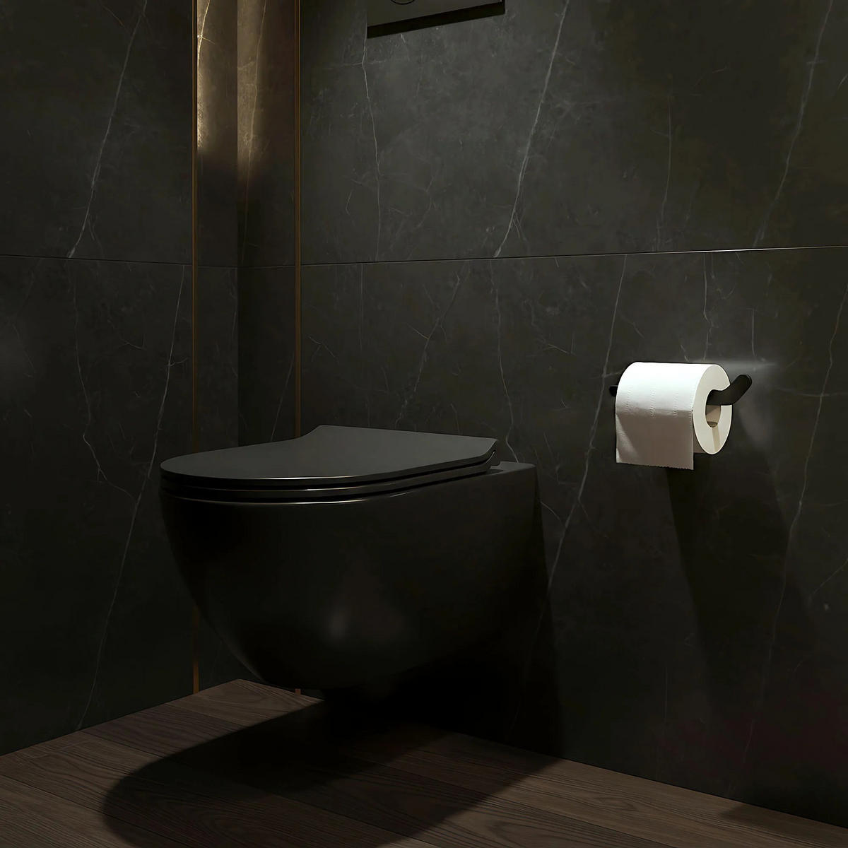 HALTER Für Toilettenpapier Rea 109 Til Black - Schwarz, Metall (17.5/4.5/6.5cm) - REA