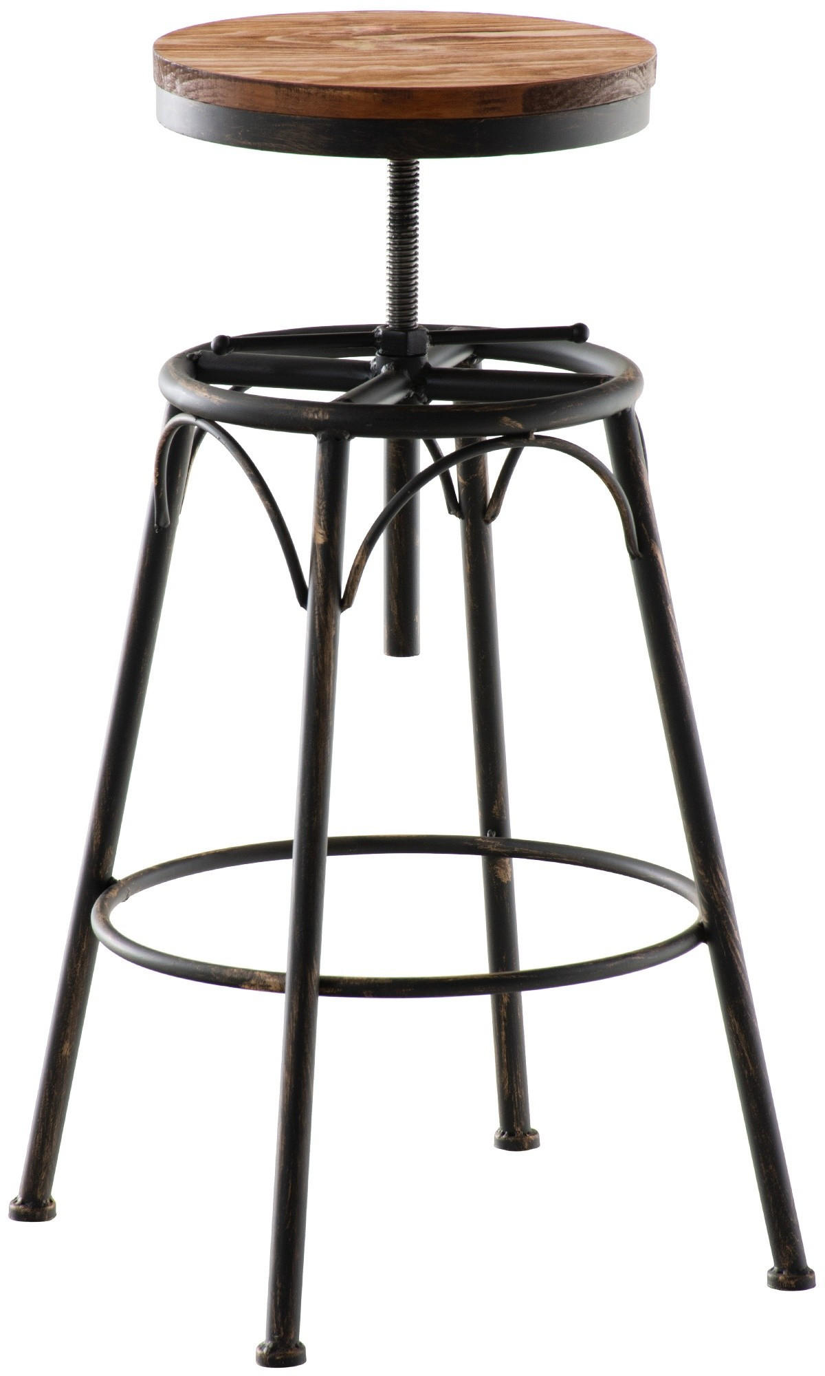 BARHOCKER Beam Vollholz Metall 70-90 cm bronze - Bronzefarben, Metall (42/70/42cm) - furnicato