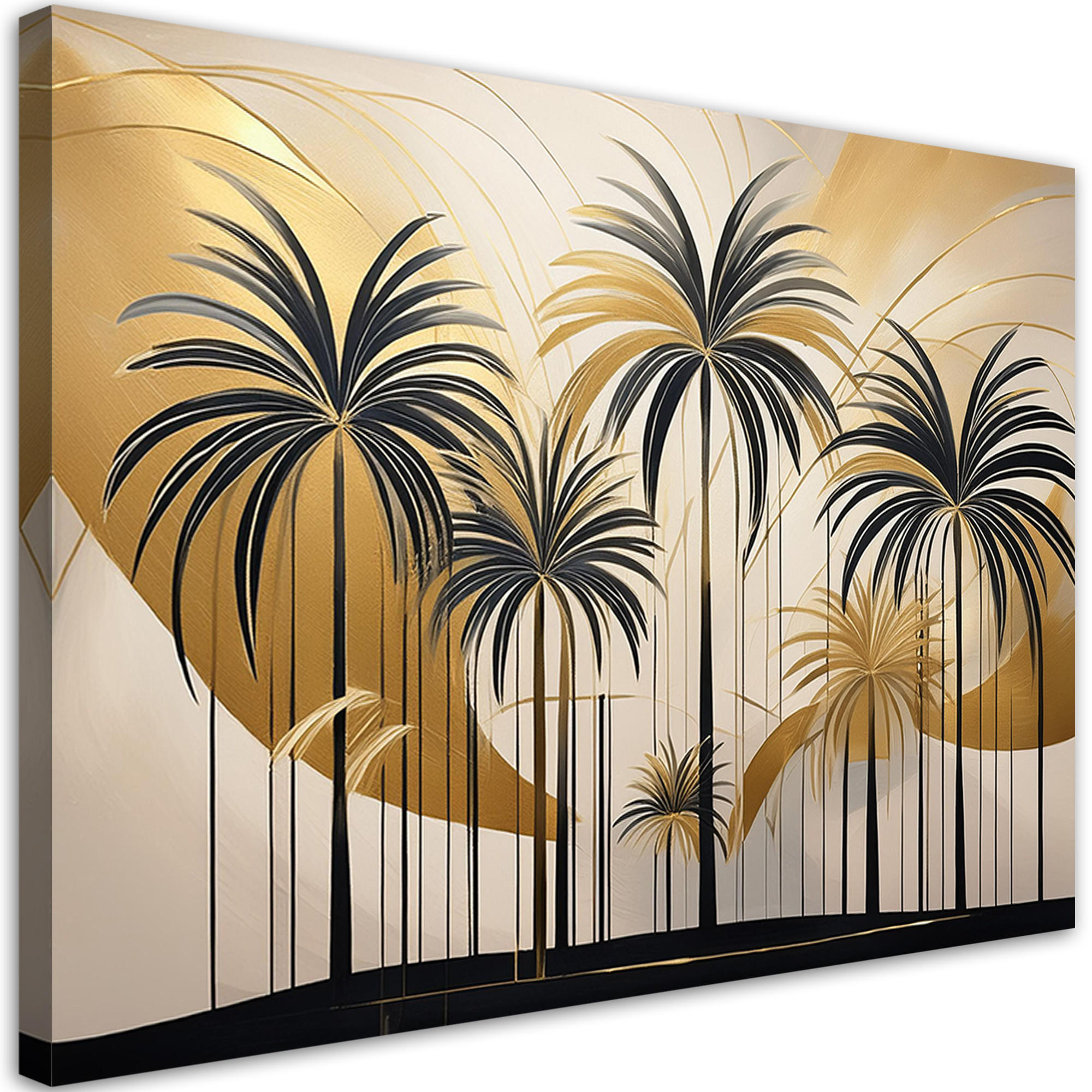 WANDBILD tropische palmen botanicals - Beige, Textil (60/40cm) - Feeby