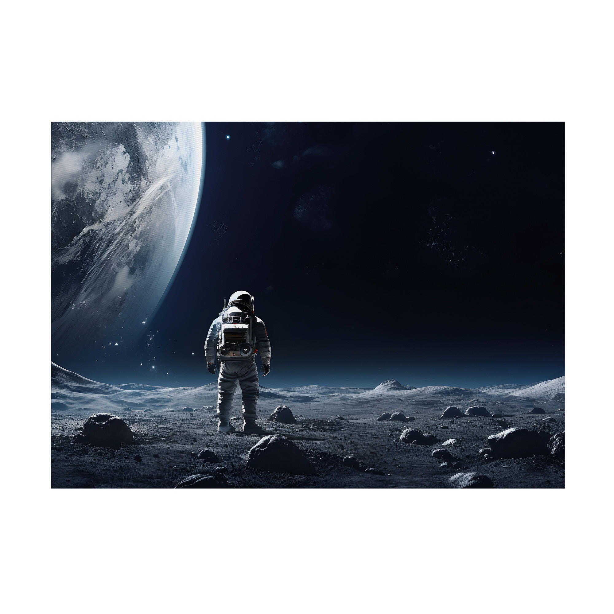 LEINWANDBILD der Mond 50x70cm - Schwarz, Holzwerkstoff (70/1cm) - Art for the Home