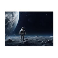 LEINWANDBILD der Mond 50x70cm - Schwarz, Holzwerkstoff (70/1cm) - Art for the Home